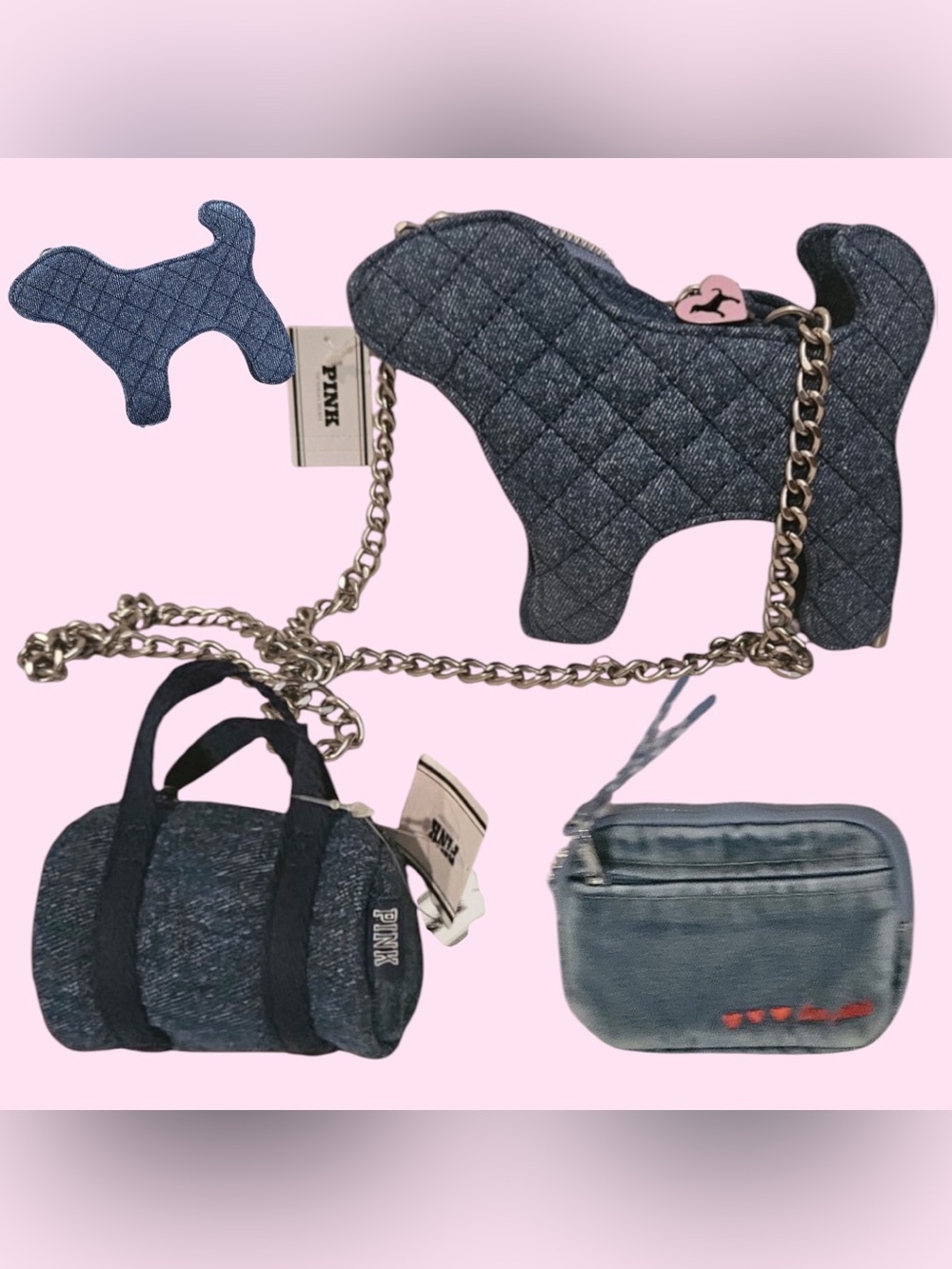 PINK Iconic PINK Dog Shoulder Bag 3 piece bundle